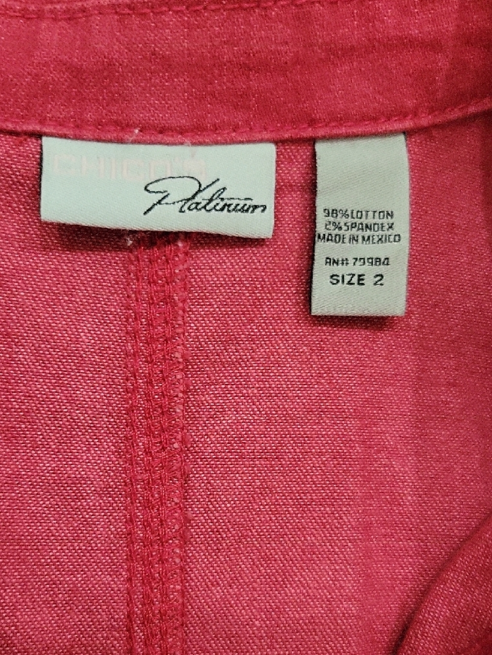 Chico's Raspberry Pink Utility Jacket - Picture 2 of 2